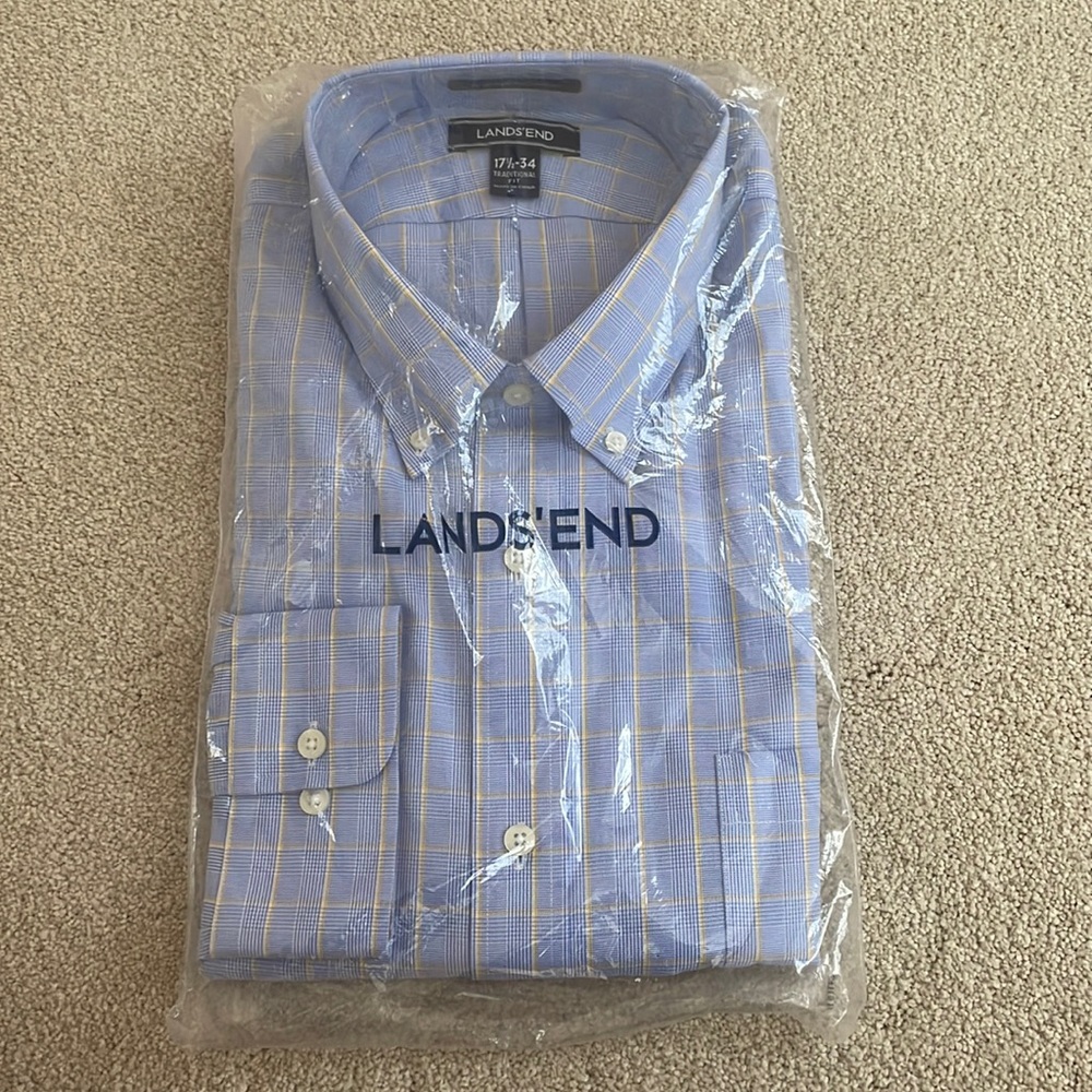 NWT Lands’End Mens Button Down Shirt